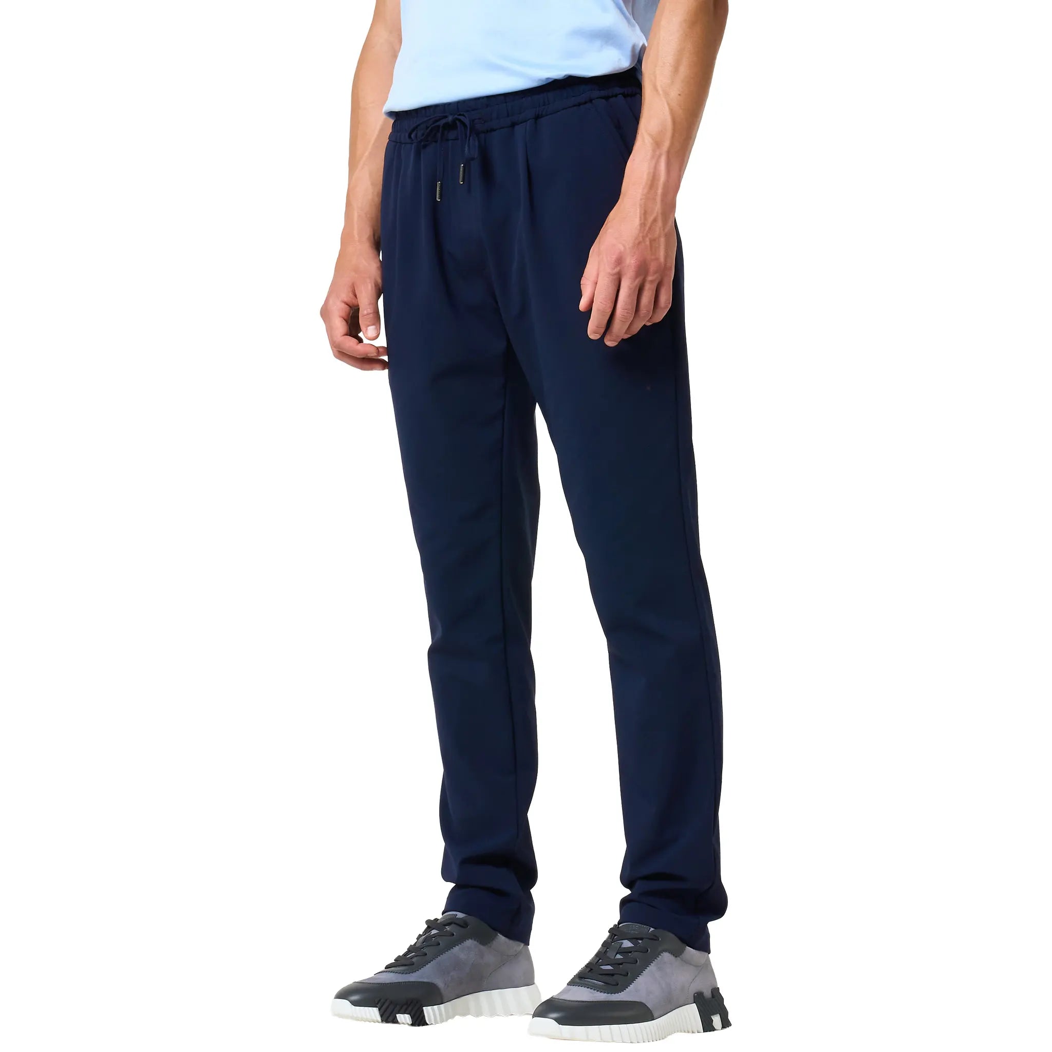 Front side View of Loiano Tech Navy Trousers